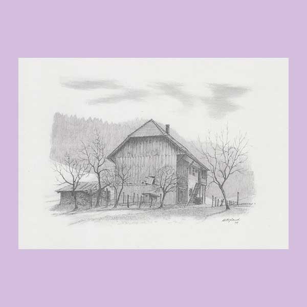 Kunstdruckkarte Alte Brauerei und Sägerei Loch Gränichen A Byland 1979