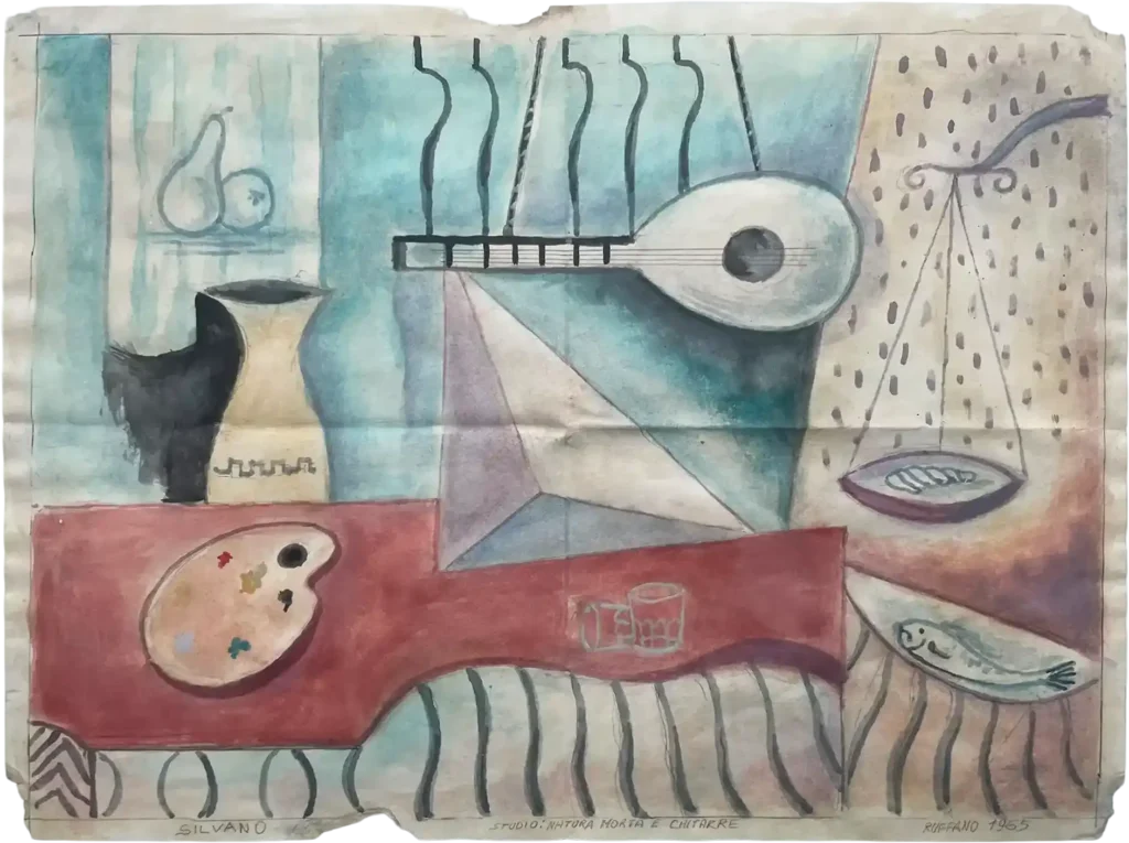 Silvano Bardoscia, Studio: Natura morta e chitarre, Ruffano 1965