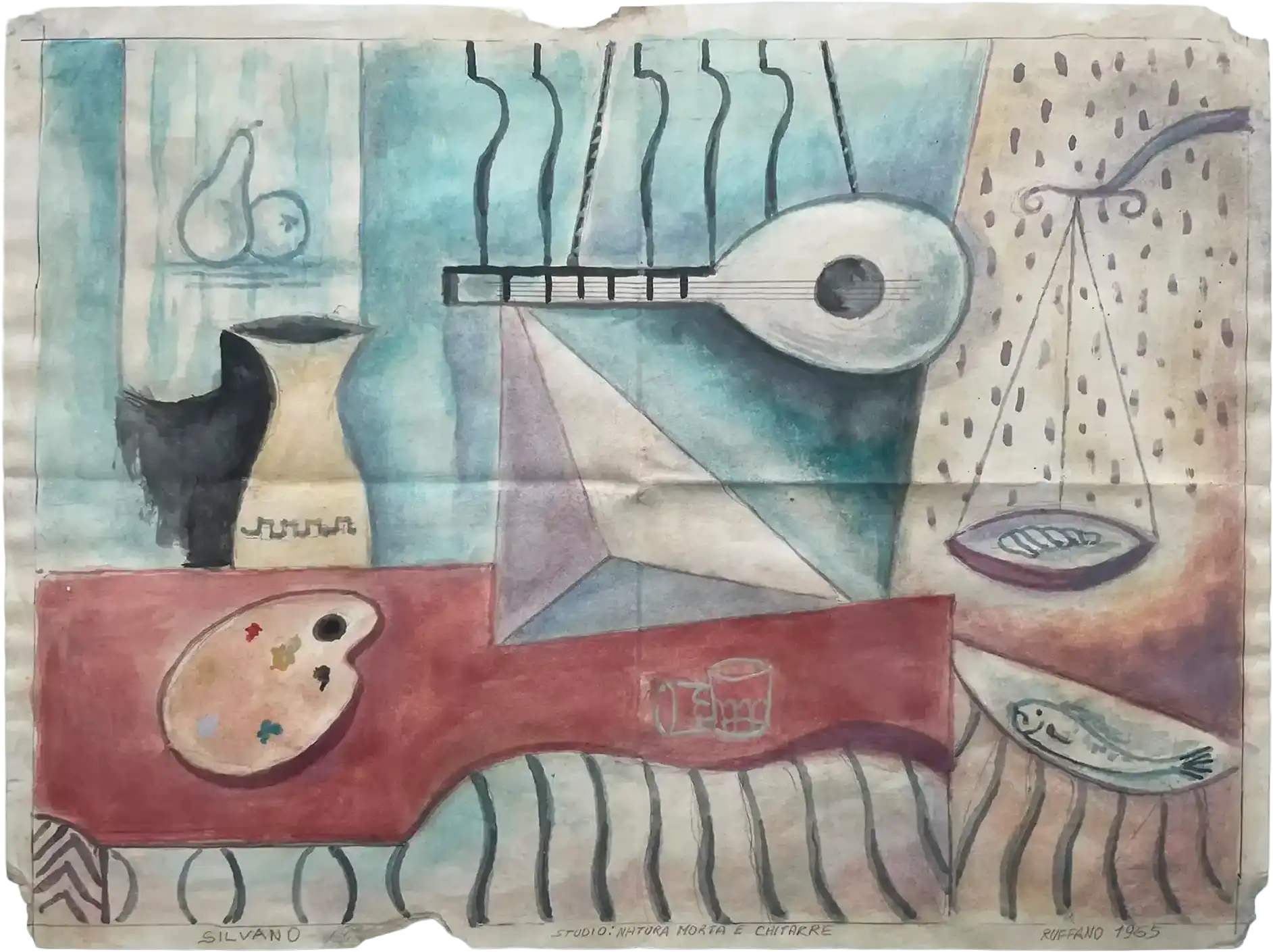 Silvano Bardoscia, Studio: Natura morta e chitarre, Ruffano 1965